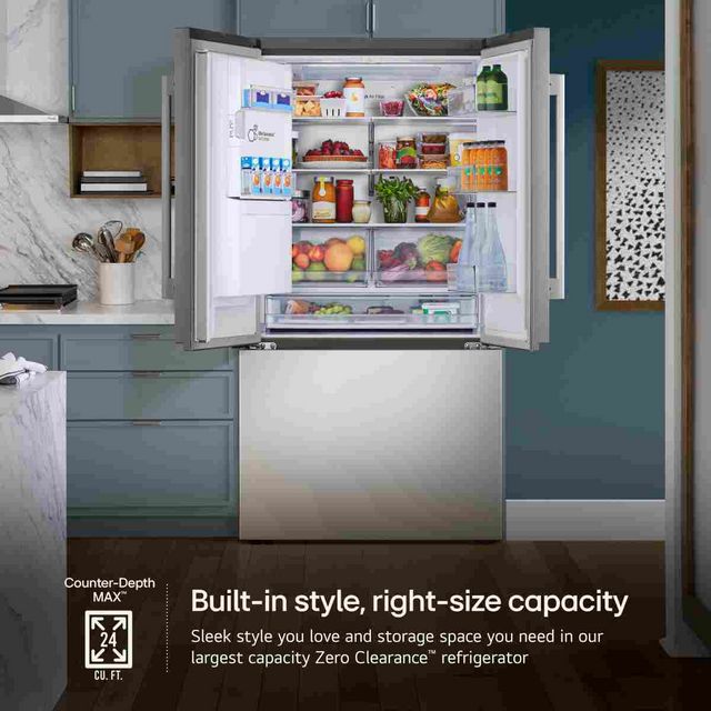 LG 36" 23.7 Cu. Ft. PrintProof™ Stainless Steel Counter Depth MAX™ with Zero Clearance™ French Door Refrigerator-13