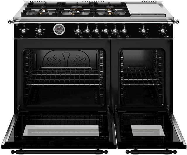 Bertazzoni Heritage Series 48" Nero Matt Pro Style Gas Range-1