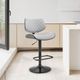 Armen Living Leland Gray/Matte Black Adjustable Height Stool-2