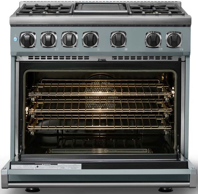 Viking® 7 Series 36" November Sky Pro Style Dual Fuel Range with Griddle-1