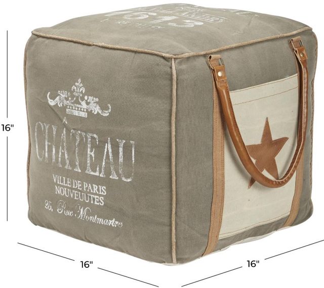 Deco Marche Gray Pouf Ottoman-3