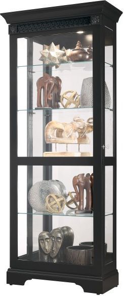 Howard Miller® Brigid II Black Satin Curio Cabinet-0