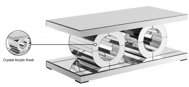 Meridian Furniture Jocelyn Mirrored Coffee Table-2