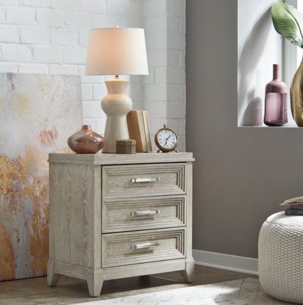 Liberty Furniture Belmar Washed Taupe/Silver Champagne Nightstand-8