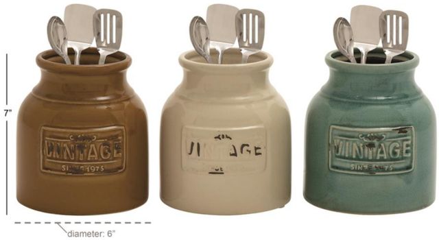 Deco Marche 2-Piece Multi-Colored Ceramic Decorative Jars Set-2
