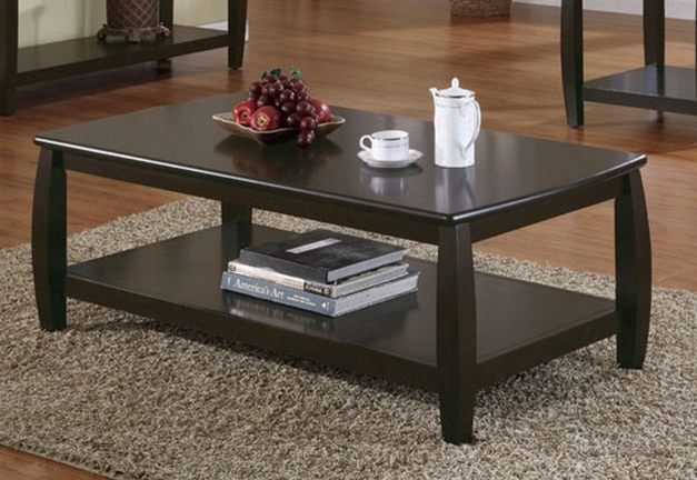 Coaster® Dixon Espresso Rectangular Coffee Table with Lower Shelf-1