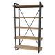 Moe's Home Collection Lex Solid Fir Open Bookshelf with Black Iron Frame-0