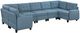 Homelegance® Garren 7-Piece Blue U-Shape Sectional with Storage-0