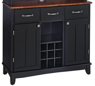 homestyles® Buffet Of Buffets Black/Medium Cherry Server with Hutch-2