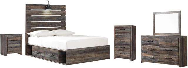 Signature Design by Ashley® Drystan 5-Piece Brown Full Panel Storage Bed Set-0