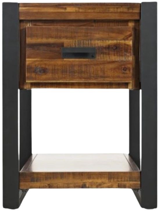 Jofran Inc. Loftworks Black/Brown Chairside Table-1