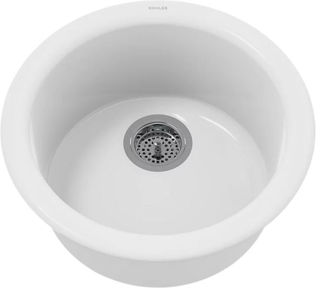 KOHLER® Porto Fino™ White 19" Top/Undermount Single-Bowl Bar Sink-0