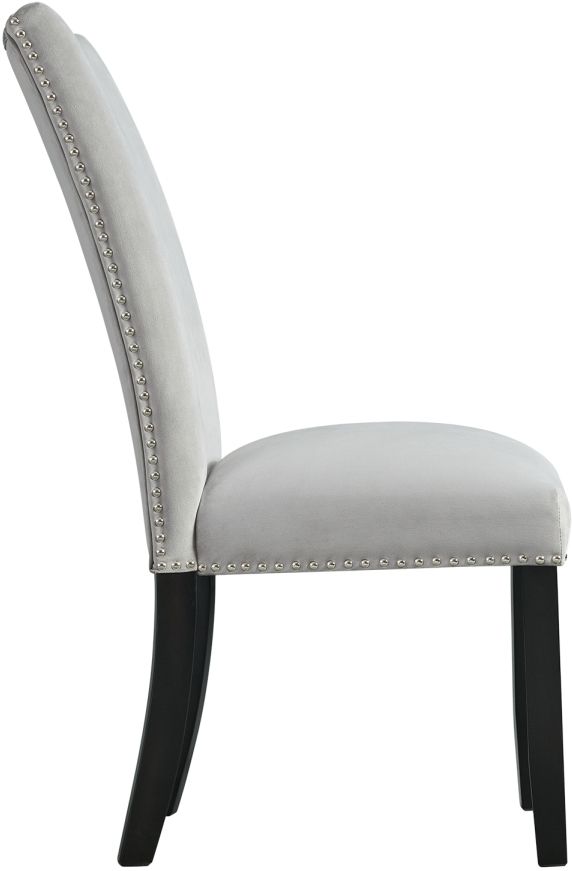 Elements International Francesca Gray Upholstered Dining Side Chair-2