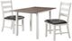 Elements International Martin 3-Piece Dark Brown/White Dining Table Set-0