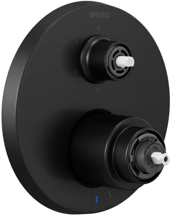 Brizo Litze® Matte Black Pressure Balance Valve with Integrated 6-Function Diverter Trim - Less Handles-0