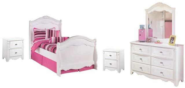Signature Design by Ashley® Exquisite 5-Piece White Full Youth Storage Sleigh Bed Set-0