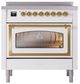 Ilve® Nostalgie II Noblesse 36'' Custom RAL Color Pro Style Induction Range with Brass Trim-1
