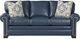 Craftmaster® Customizable CM Leather Pleated Rolled Arm Sofa with Pillows-2