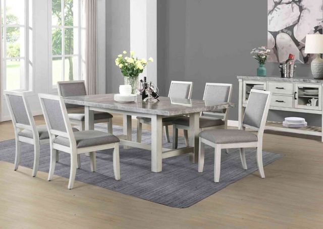 Steve Silver Co. Canova Gray Dining Table with Cathedral White Base-4