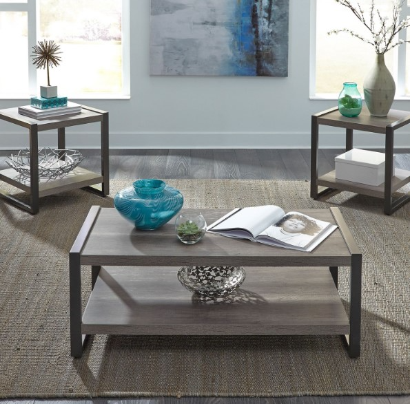 Liberty Furniture Tanners Creek 3-Piece Graystone Living Room Table Set