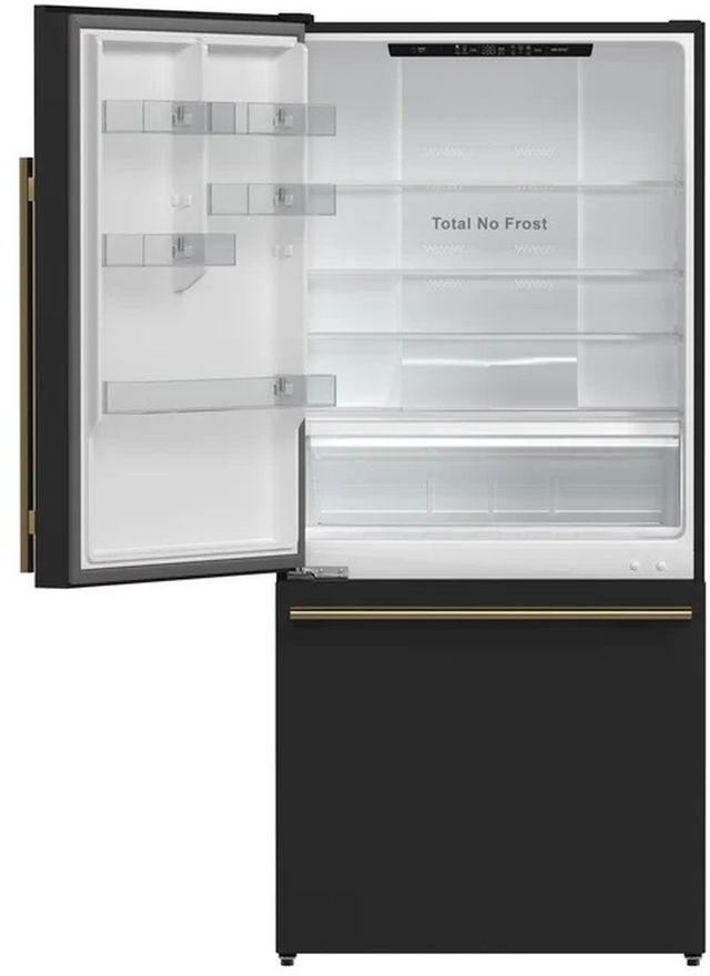 FORNO® Milano 62 in. 34.4 Cu. Ft. Black Bottom Freezer Refrigerator-1