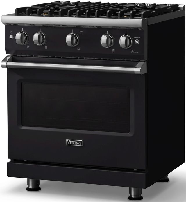 Viking® 5 Series 30" Onyx Pro Style Gas (LP) Range with Polished Chrome Trim-2