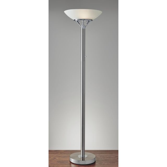 Adesso® Expo Brushed Steel 300W Torchiere-2