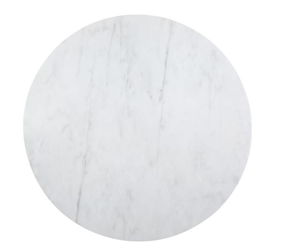 Coaster® Ambrose White Dining Table with Brushed Gold Base-2