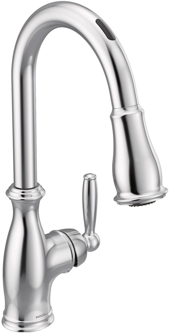 Moen® U By Moen Brantford® Chrome Single Handle High Arc Pulldown Kitchen Smart Faucet™-0