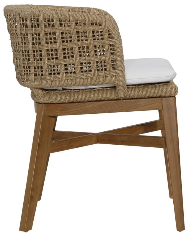 Dovetail Furniture Keith Ivory/Natural Rope/Teak Outdoor Dining Chair-3