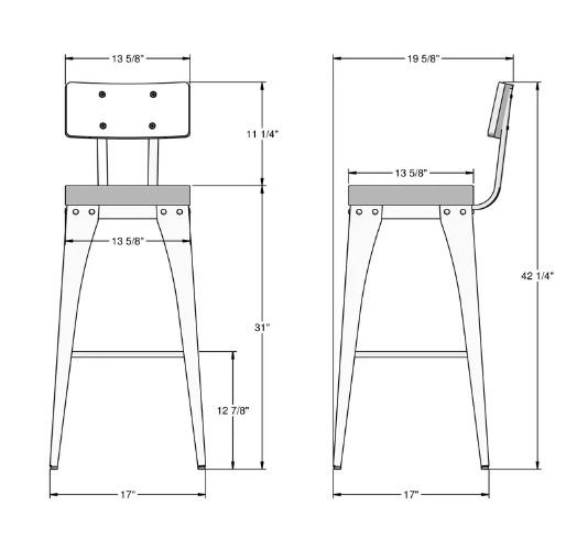Amisco Customizable Upright Bar Stool-2