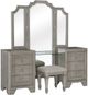 Mazin Furniture Colchester Driftwood Gray Vanity Stool-2