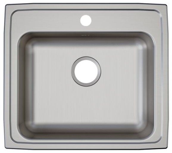 Elkay Lustertone® Lustrous Satin 22'' 1-Hole Single Bowl Drop-in ADA Sink-1