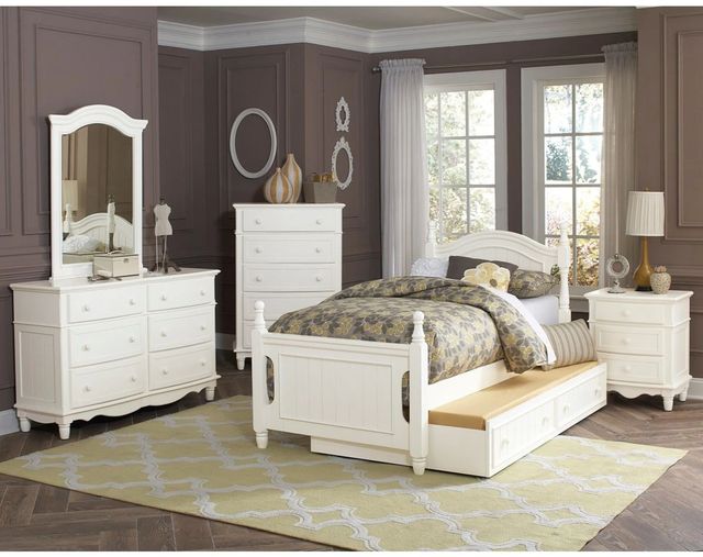 Homelegance® Clementine White Youth Full Platform Bed with Twin Trundle-1
