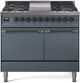 Ilve® Nostalgie II Series 40" Blue Grey Pro Style Dual Fuel Range-0