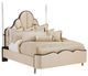 The Michael Amini® Malibu Crest Beige/Dark Espresso Eastern King Upholstered Poster Bed-0