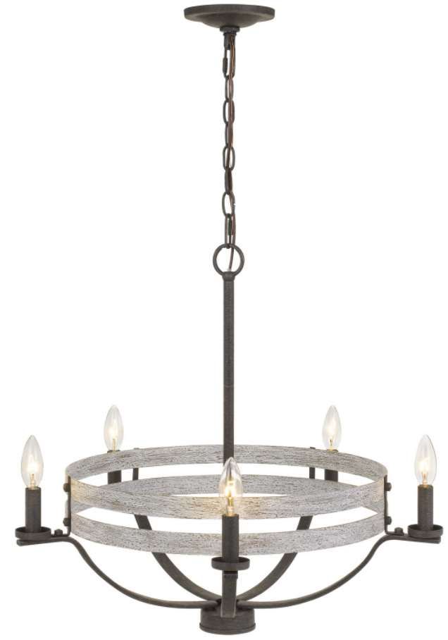 Cal® Lighting & Accessories Brig Iron/Natural Chandelier-1