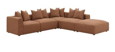 front view of the Coaster® Jennifer 6-Piece Terracota Sofa Sectional