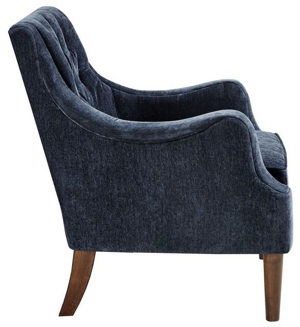 Olliix by Madison Park Qwen	Navy Button Tufted Accent Chair-1