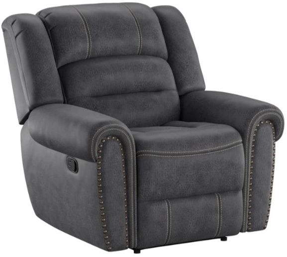Emerald Home Baldwin Slate Gray Manual Recliner-0
