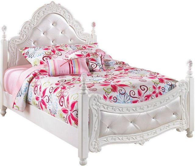 Signature Design by Ashley® Exquisite 5-Piece White Twin Poster Bed Set-1