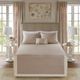Olliix by Madison Park 4 Piece Khaki Full/Queen Breanna Cotton Reversible Tailored Bedspread Set-1