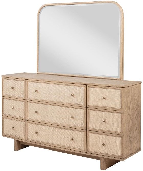 Coaster Kailani Beige Dresser and Mirror