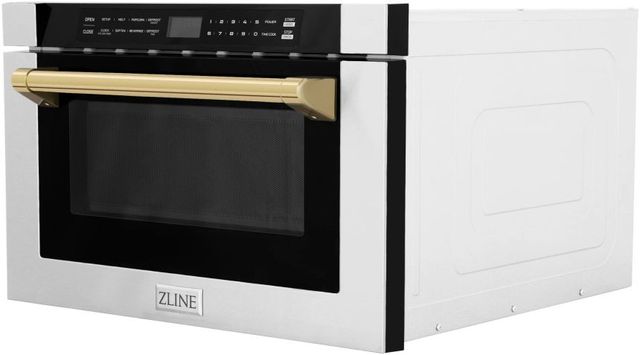 ZLINE Autograph Edition 1.2 Cu. Ft. Stainless Steel/Gold Microwave Drawer-1