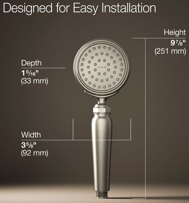 KOHLER® Artifacts® Vibrant Brushed Nickel 1.75 GPM Single-Function Handshower-2