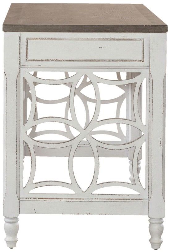 Liberty Furniture Magnolia Manor Antique White/Weathered Bark Writing Desk-3