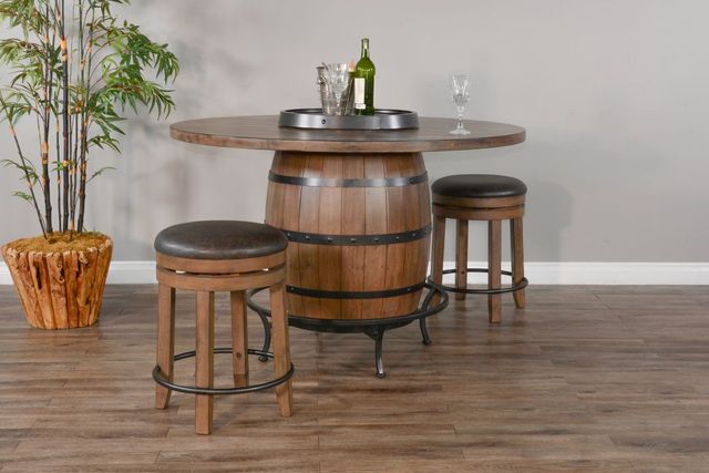 Sunny Designs™ Doe Valley Buckskin Pub Table with Wine Barrel Base-3