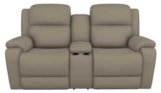 La-Z-Boy® Dorian Fossil Power Reclining Loveseat with Console and Headrest-1