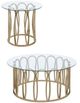 Coaster® Monett 2-Piece Tempered Glass Top Occasional Table with Chocolate Chrome Base Set-0
