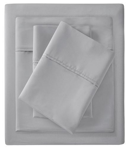 Olliix by Clean Spaces Allergen Barrier Light Gray Full 300 Thread Count Cotton Sheet Set-0
